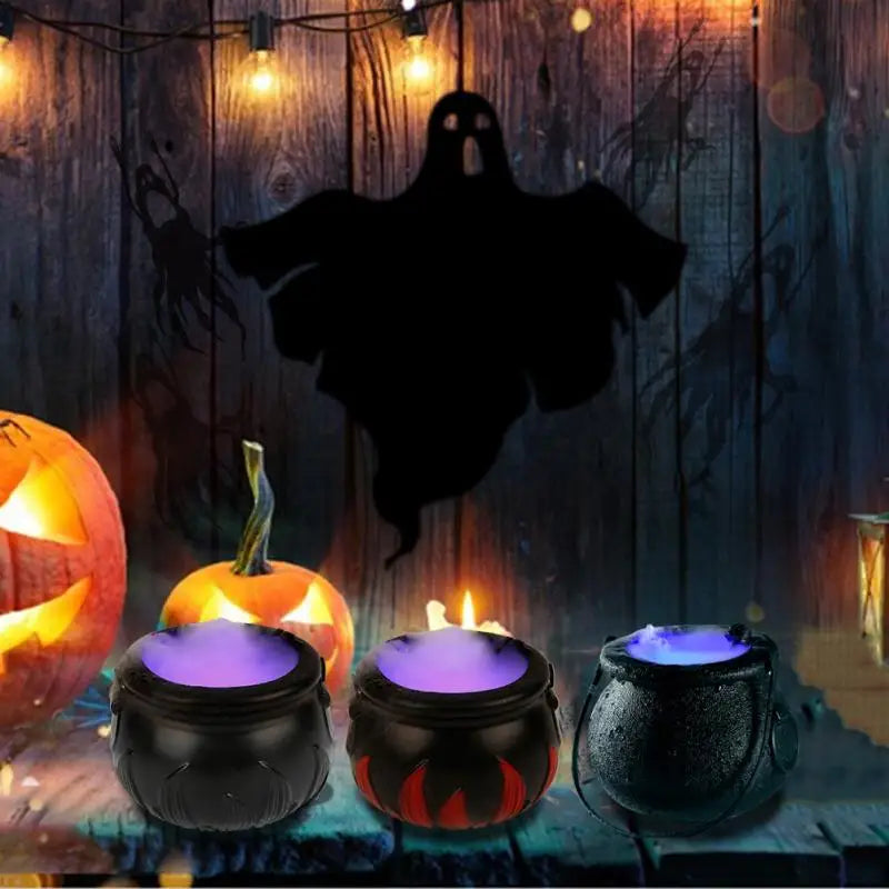 Halloween Mist Maker Fogger Water Fountain Fog Machine Color Changing Party Prop Halloween Smoke Machine Lighting Lights Effect