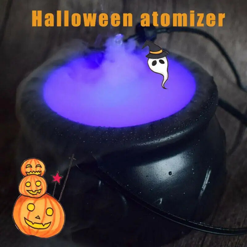 Halloween Mist Maker Fogger Water Fountain Fog Machine Color Changing Party Prop Halloween Smoke Machine Lighting Lights Effect