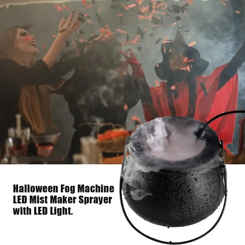 Halloween Mist Maker Fogger Water Fountain Fog Machine Color Changing Party Prop Halloween Smoke Machine Lighting Lights Effect