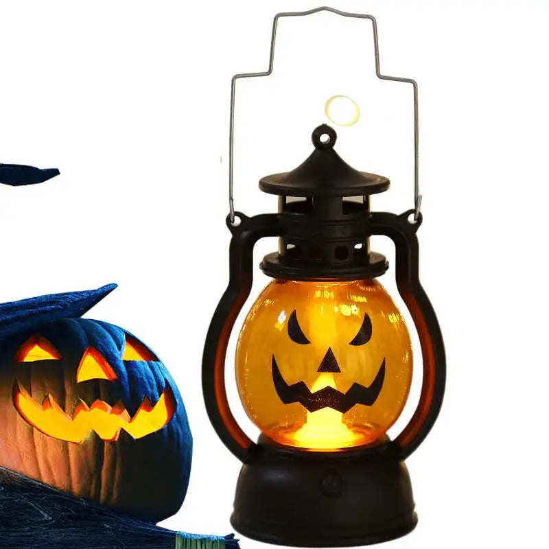 2023 Halloween LED Hanging Pumpkin Lantern Light Ghost Lamp Candle Light Retro Halloween Party Home Decoration