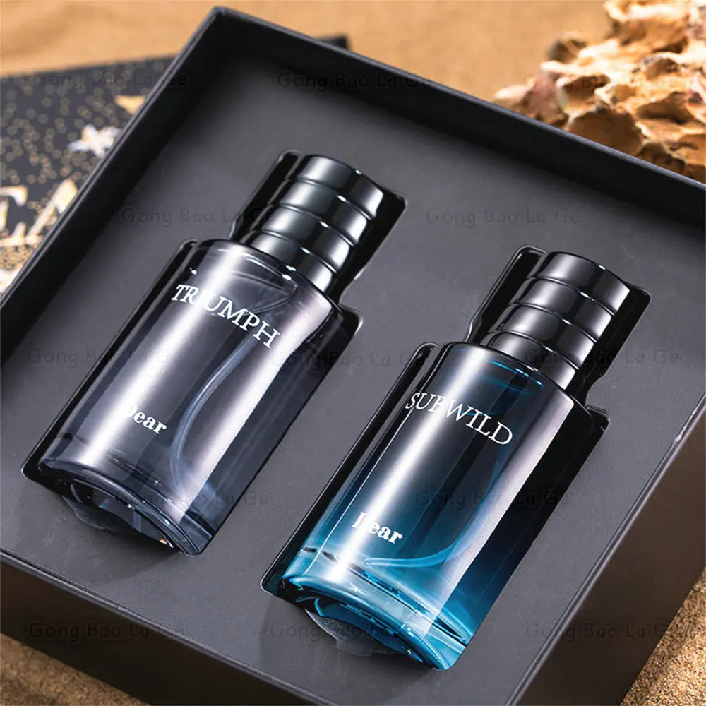 Men Perfume Gift Box Two Piece Set Lasting Floral Scent Pheromone Fascination Man Eau De Parfum Cologne Fragrance 100ml Toilette