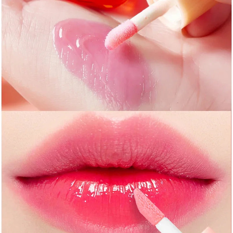 1pcs Moisturizing Color Changing Liquid Lipsticks Transparent Peach Lip Oil Hydrating Natural Lipgloss Lasting Makeup Cosmetics