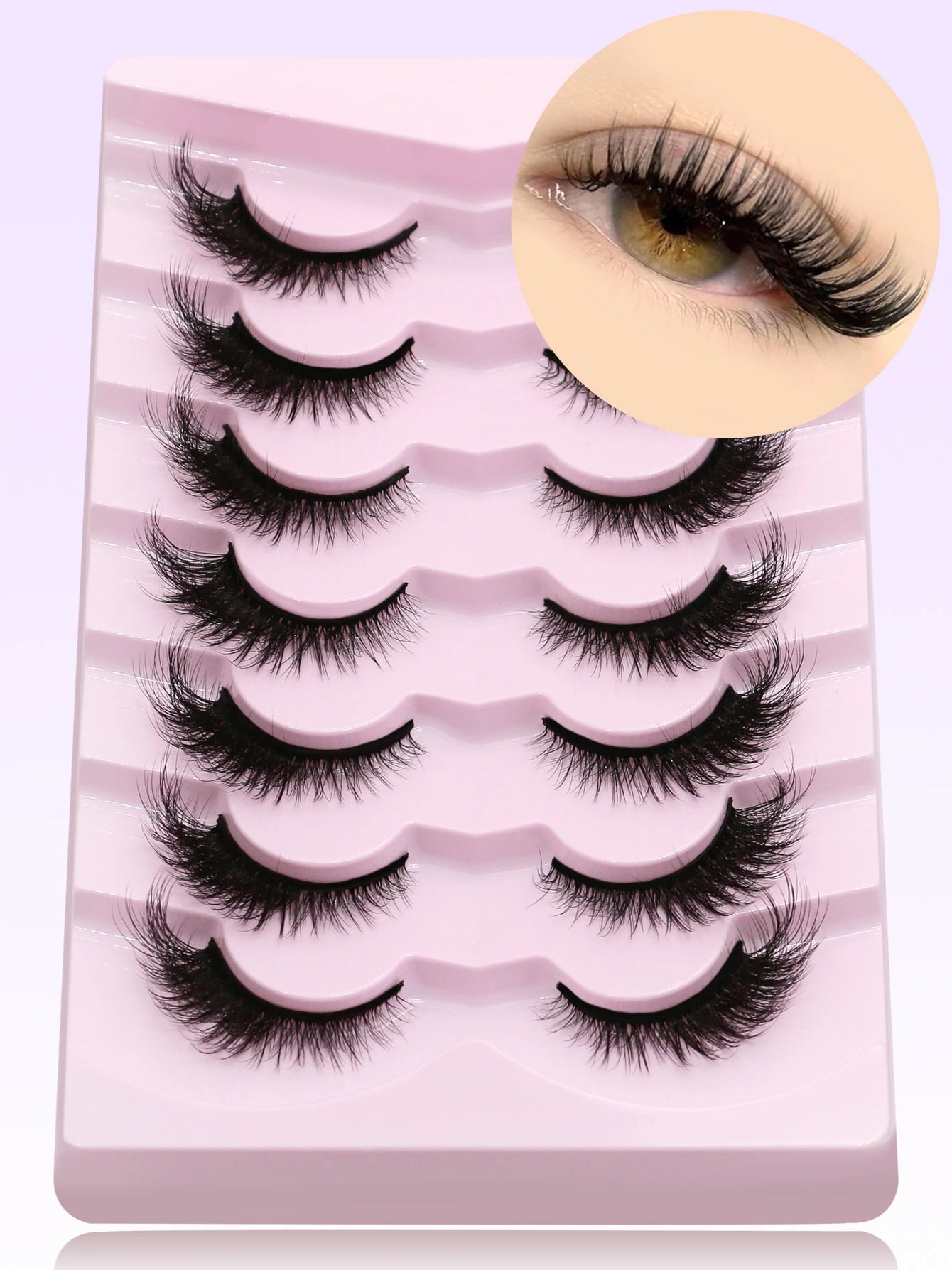 GROINNEYA Cat Eye Lashes Natural False Eyelashes Cat Eye Lashes Soft Winged False Eyelashes Natural Look Fluffy Wispy Makeup