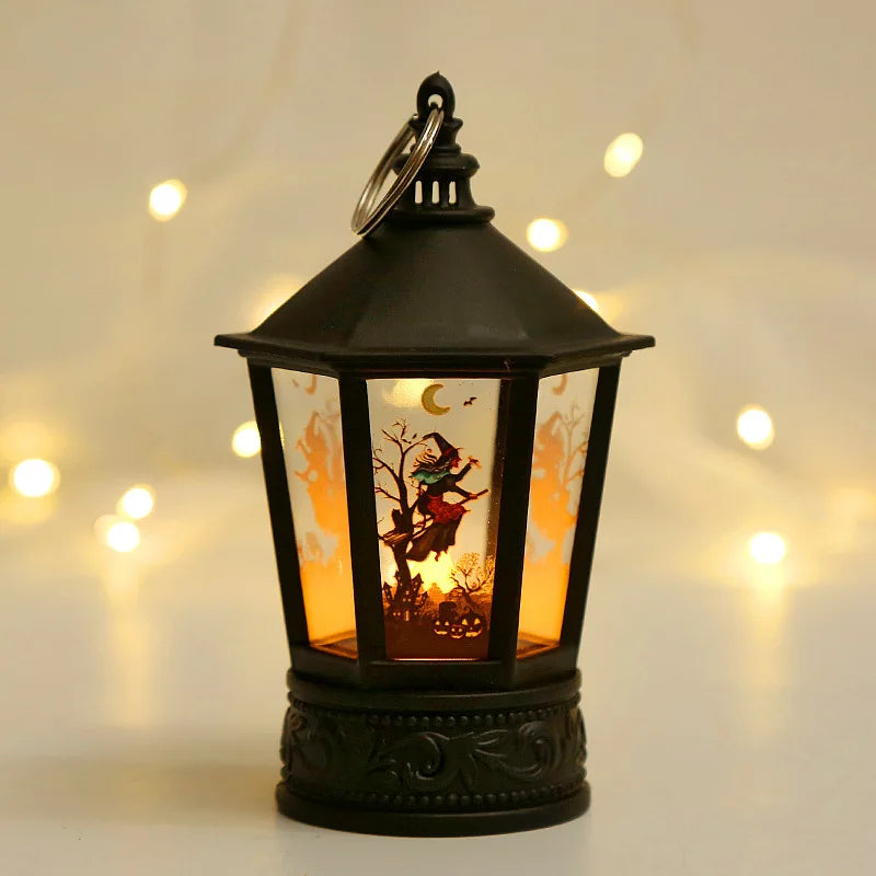 Halloween Decoration Electronic Candle Light Retro Pumpkin Witch Human Skeleton Night Light LED Lamp Halloween Decoration 2023