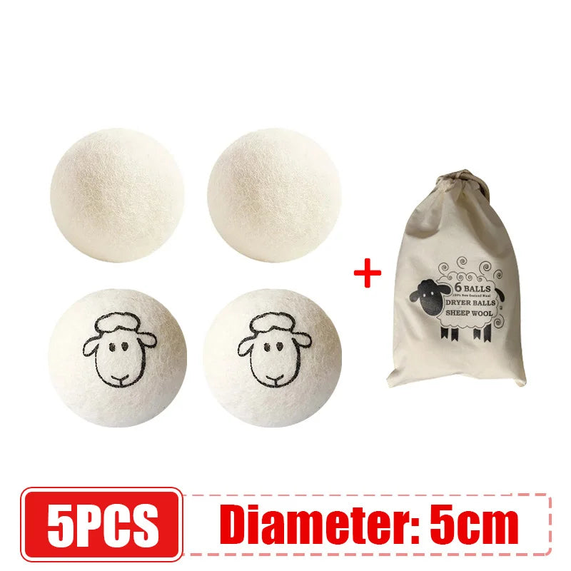 1/3/4/6Pcs Reusable Wool Dryer Ball Home Washing Fleece Kit Softener Laundry Fabric Ball Fleece 5cm Washing Machine Accessories