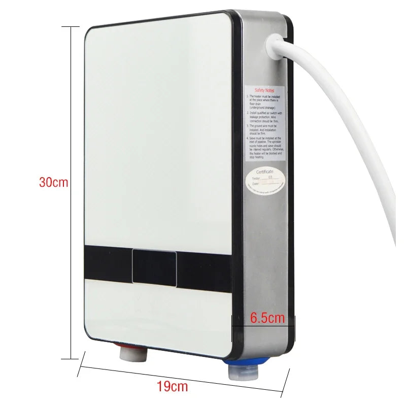 Instant Electric Water Heater 6500W 220V Thermostat Flow Heater Bathroom Heating Instant kitchen Hot Shower Water