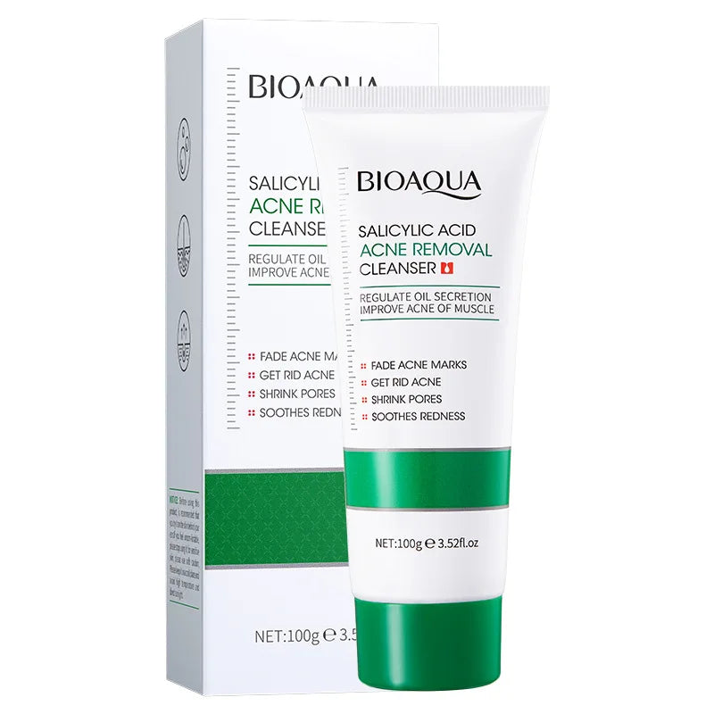 BIOAQUA Salicylic Acid Facial Cleanser Moisturizing Brightening Oil Control skincare Face Wash Foam Face Cleanser Skin Care