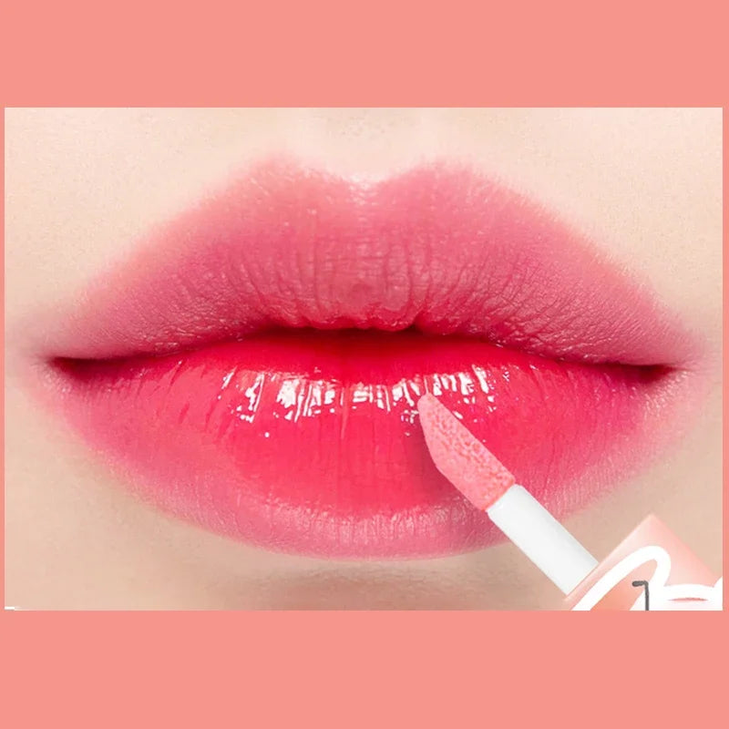 1pcs Moisturizing Color Changing Liquid Lipsticks Transparent Peach Lip Oil Hydrating Natural Lipgloss Lasting Makeup Cosmetics