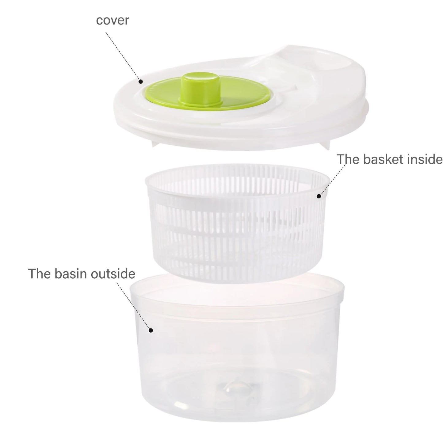 Vegetables Dryer Salad Spinner Fruits Basket Vegetables Washer Dryer Fruit Drainer Lettuce Spinner Colander Kitchen Gadgets