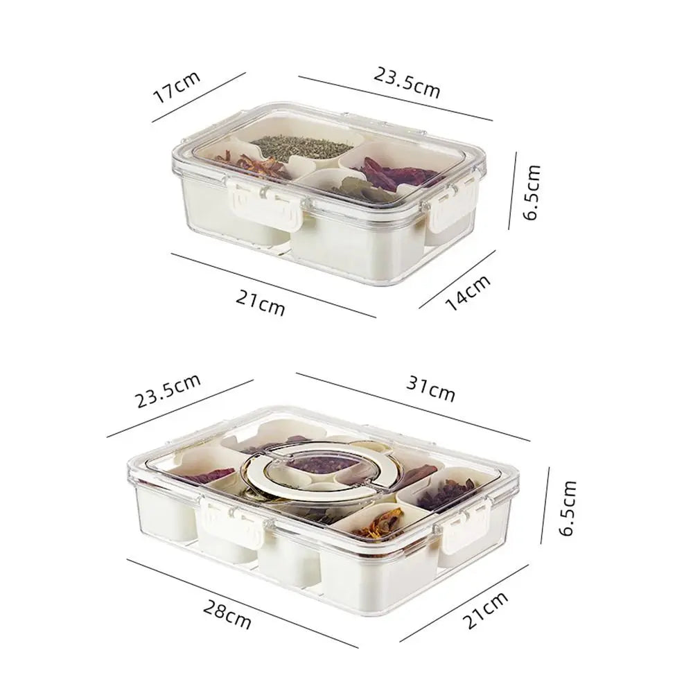 4/8 Separated Seasoning Box Special Design Dustproof Plastic Divided Serving Tray Charcuterie Container for Picnic