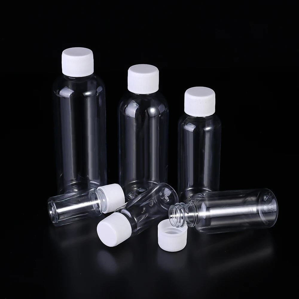 1/5/10Pcs Plastic Bottle Transparent Refillable Small Mouth Bottle Portable Sample Vials Cosmetic Containers for Lotion Creams