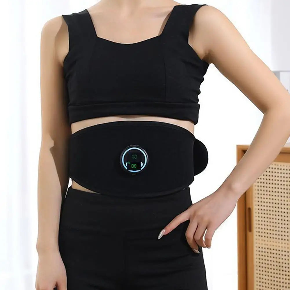 Waist Massage Electric Belt Abdominal Trainer Slimming Belt Vibration Fitness Massager Waist Belly Workout Fitness Black