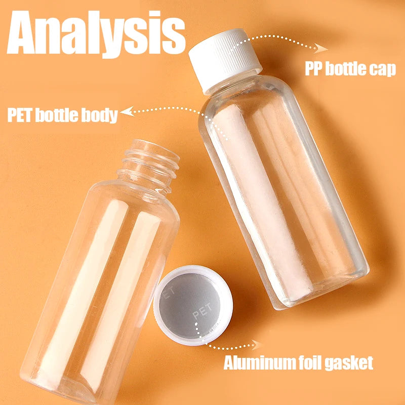 1/5/10Pcs Plastic Bottle Transparent Refillable Small Mouth Bottle Portable Sample Vials Cosmetic Containers for Lotion Creams