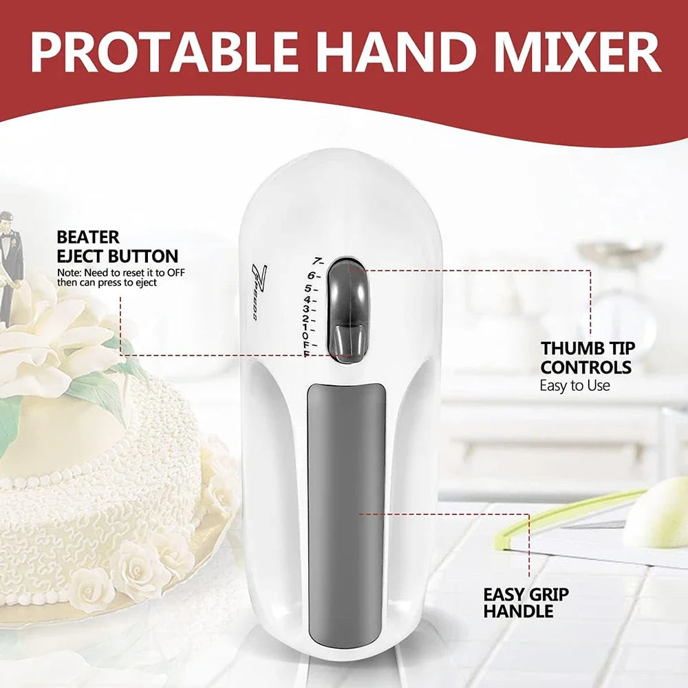 Multifunctional 7 Speed Mini Mixer Electric Food Blender Handheld Mixer Egg Beater Automatic Cream Food Cake Baking Dough Mixer