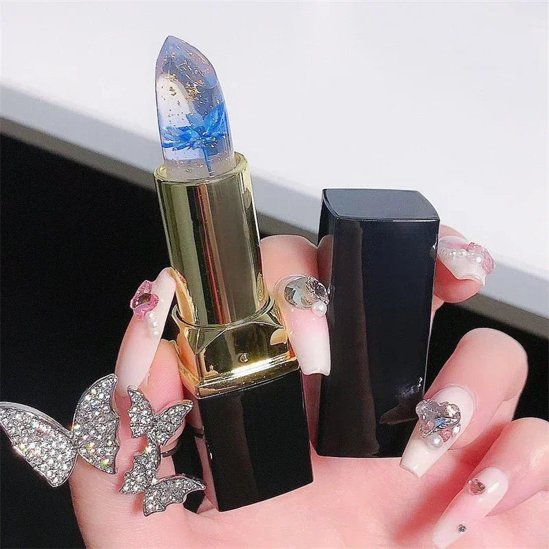 Moisturizing Flower Transparent Lipstick Temperature Color Changing Lip Balm Long Lasting Jelly Lipstick Lips Care Makeup 1pc