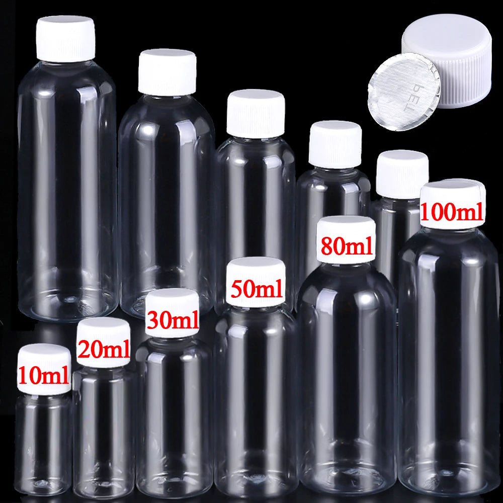 1/5/10Pcs Plastic Bottle Transparent Refillable Small Mouth Bottle Portable Sample Vials Cosmetic Containers for Lotion Creams