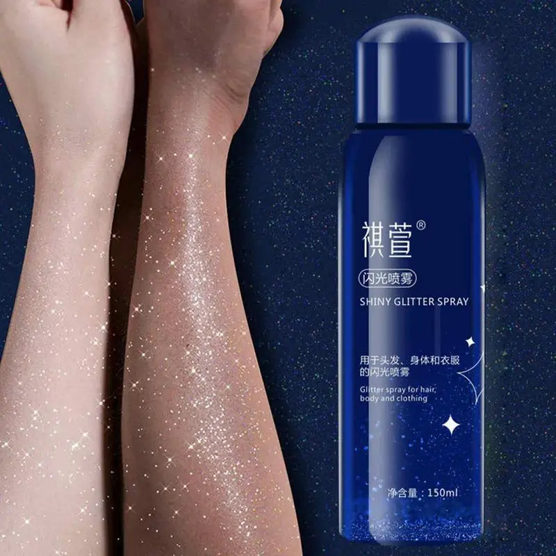 Hair Body Glitter Spray 150ml Sparkly Shimmery Glow Face Highlighter Long Lasting Holographic Powder Sprays For Party Date