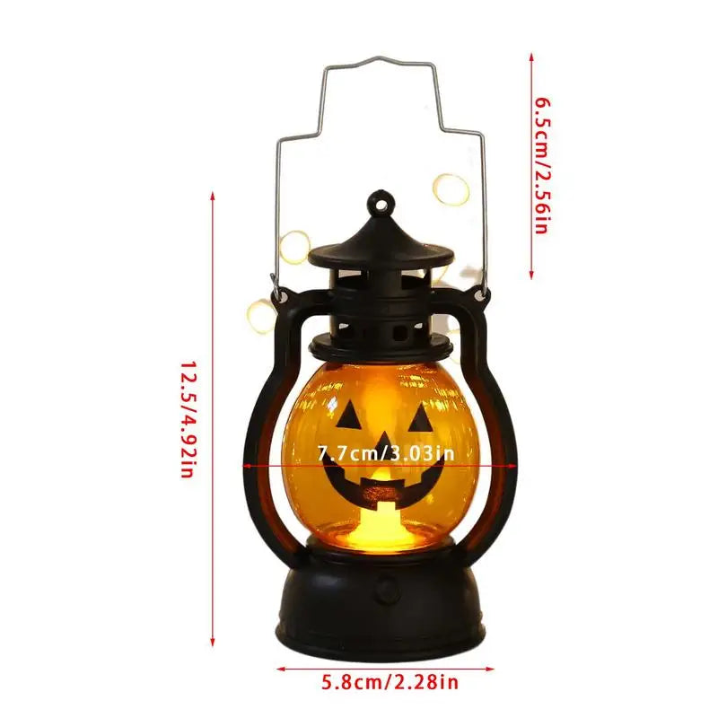 2023 Halloween LED Hanging Pumpkin Lantern Light Ghost Lamp Candle Light Retro Halloween Party Home Decoration