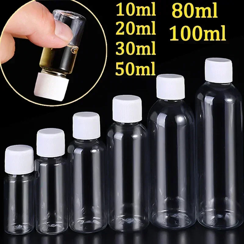 1/5/10Pcs Plastic Bottle Transparent Refillable Small Mouth Bottle Portable Sample Vials Cosmetic Containers for Lotion Creams