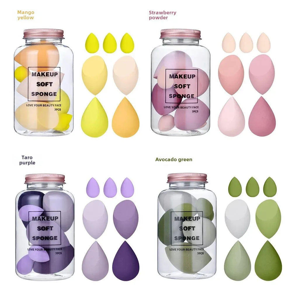 Drift Bottle 7-pack Beauty Egg Set, Super Soft, Non-eating Powder Makeup Puff, Water Drop Gourd, Non-latex Makeup