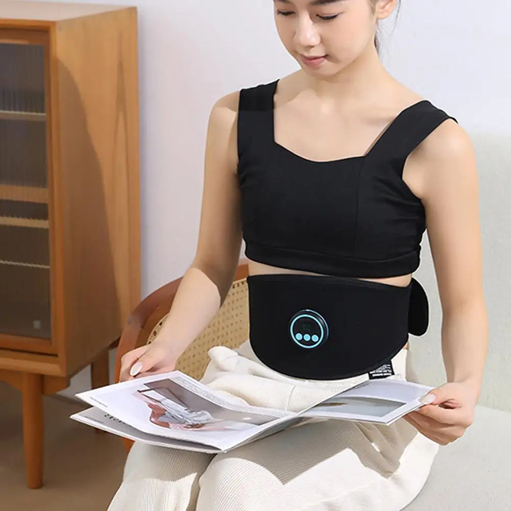 Waist Massage Electric Belt Abdominal Trainer Slimming Belt Vibration Fitness Massager Waist Belly Workout Fitness Black