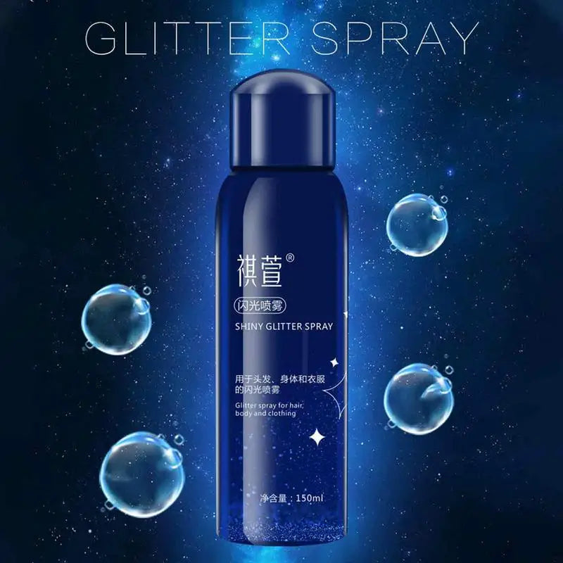 Hair Body Glitter Spray 150ml Sparkly Shimmery Glow Face Highlighter Long Lasting Holographic Powder Sprays For Party Date