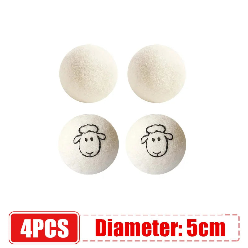 1/3/4/6Pcs Reusable Wool Dryer Ball Home Washing Fleece Kit Softener Laundry Fabric Ball Fleece 5cm Washing Machine Accessories