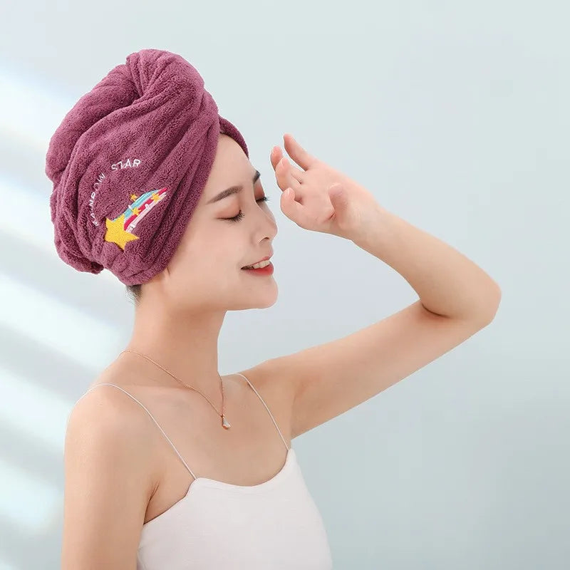 Dry Hair Cap Bath Cap with Water Absorption Fast Dry Hair Towel Being Soft without Falling Hair Super Strong Water Absorption