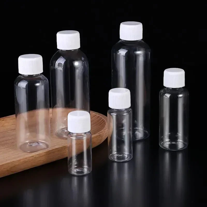 1/5/10Pcs Plastic Bottle Transparent Refillable Small Mouth Bottle Portable Sample Vials Cosmetic Containers for Lotion Creams