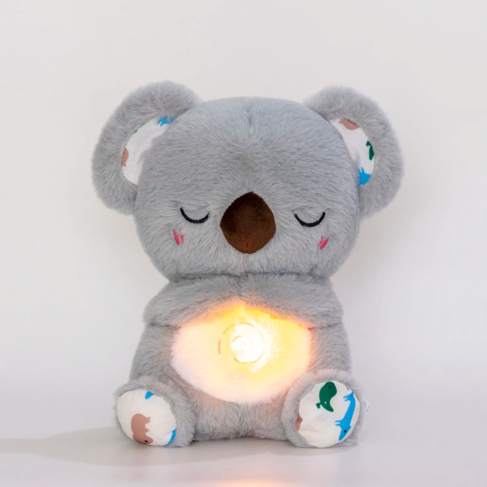 4 Modes Breathing Bear Toy Can Turn Off The Music Baby Soothing Koala Plush Doll Baby Sleep Companion Sound and Light Doll Toy