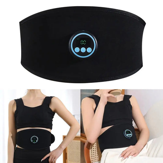 Waist Massage Electric Belt Abdominal Trainer Slimming Belt Vibration Fitness Massager Waist Belly Workout Fitness Black