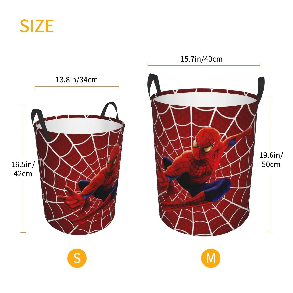 Custom Spiderman Gesture Laundry Basket Foldable Large Capacity Clothes Storage Bin Baby Hamper