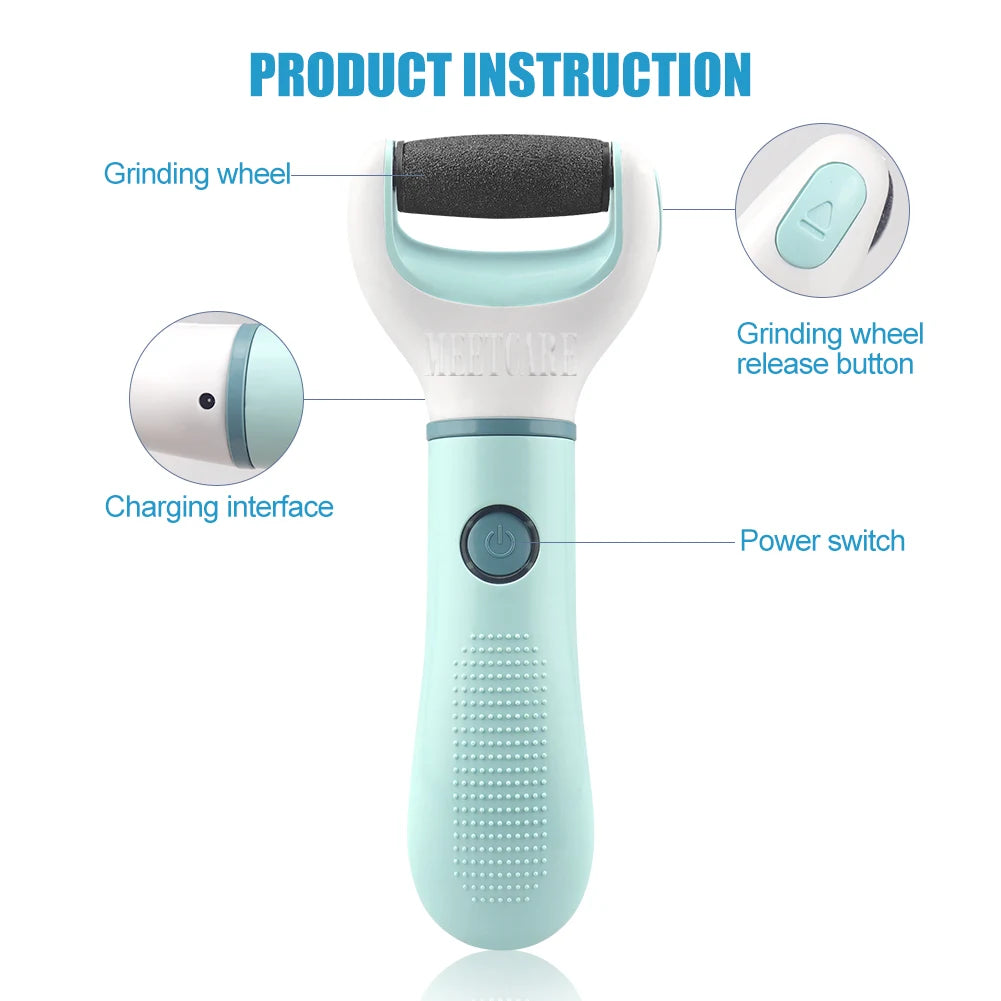 Electric Foot Grinder Auto Wireless Remove Dead Skin Calluses Cracks Hard Cracked skin Pedicure Tool Waterproof Foot Cleaner