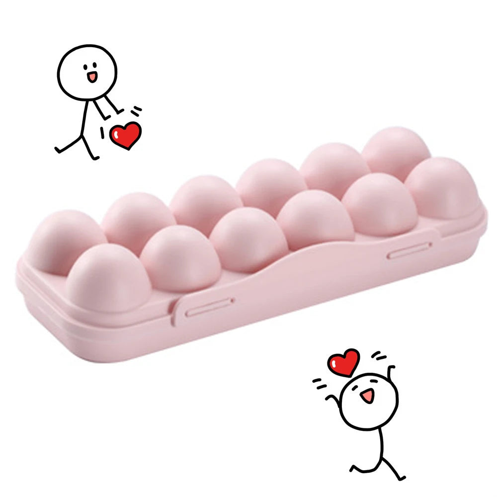 1/2/3PCS 12grid Egg Carton Storage Box New Anti-collision and Broken Egg Storage Box with Lid Snap-in Stackable